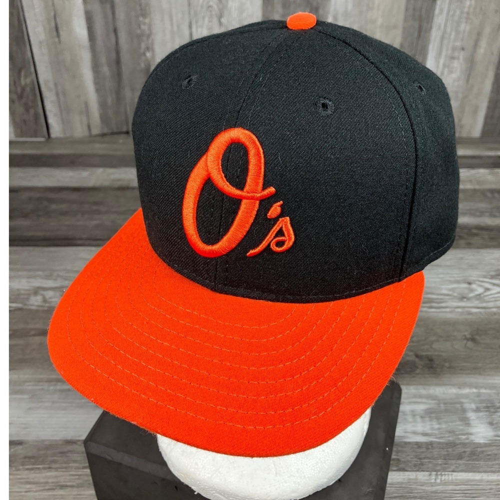 New Era 59FIFTY Baltimore Orioles Fitted Hat Size 7 1/8 Black Orange MLB Cap